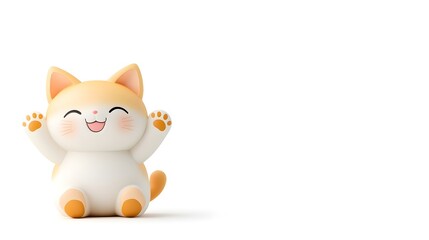 Charming Golden Maneki Neko - Waving Paw Symbol of Prosperity and Success for Storefront Customer Attraction