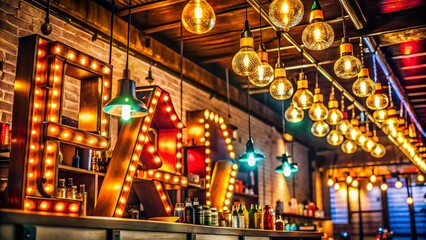 Bright Vintage Bar Signs with Lights for Retro Decor, Perfect for Home Bars, Restaurants, and Unique Party Themes