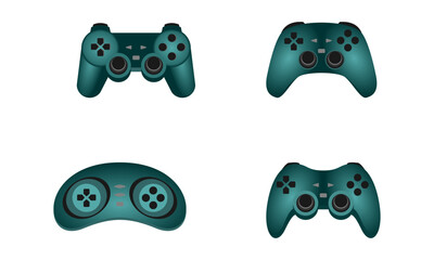 gamepad or joystick set vector illustration isolated on white background.
