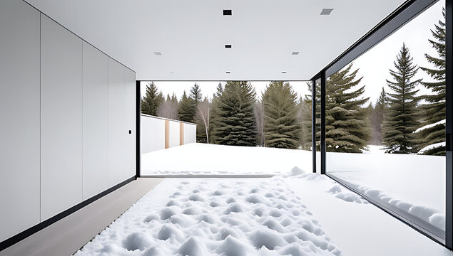 serene winter space covered fresh snow creating peaceful vibe