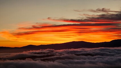 sunset in the mountains