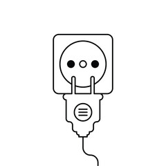 Electricity socket power plug vector illustration icon