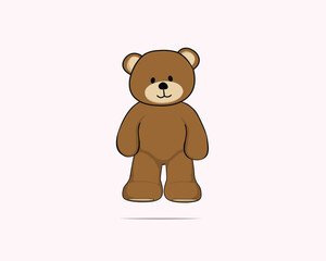 teddy ber doll beach hand drawn design