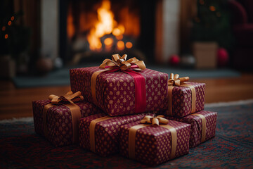 christmas gifts on the table
