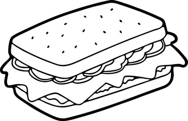 simple hand drawn illustration of a sandwich vector