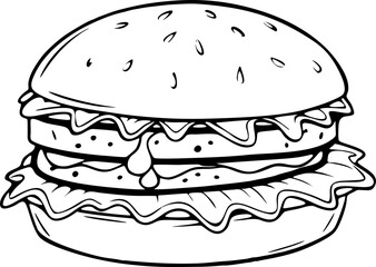hamburger illustration on transparent background. burger vector