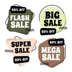 Set of sale banner vector