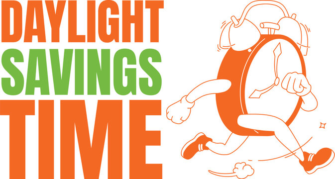 Daylight savings time Fall Back, change clock back one hour, Daylight Saving Time Ends web reminder banner. Clocks with arrow hand turning back an hour, vector, illustration