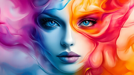 Airbrush art fantasy theme: bright and surreal colors. Airbrush Art. Illustration