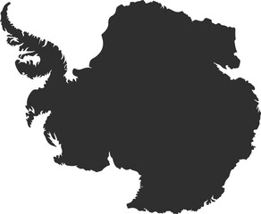 Antarctica map silhouette vector art illustration isolated on transparent background © Mohaiminul