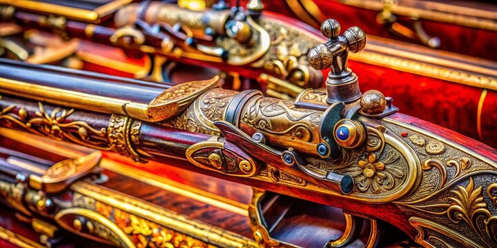 Classic Muzzle Gun Display with Intricate Details and Authentic Craftsmanship for Historical Weapon Enthusiasts
