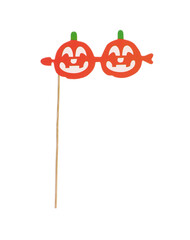 festive paper accessories for halloween party isolated on white background