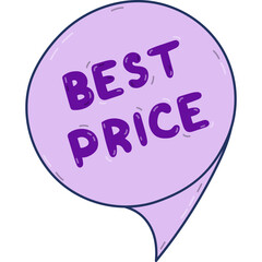 Cute colorful doodle speech bubble with bold funky lettering Best Price for Black Friday Sale. Hand drawn banner for super discounts and price off at shop, store, markets. Simple childish clipart.