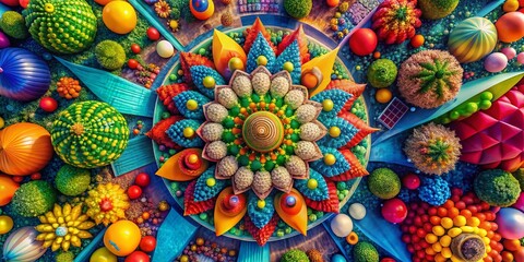 Colorful Abstract Illustration Background with Vibrant Shapes and Patterns for Creative Projects