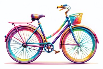 Fototapeta premium Colorful Bicycle Illustration for Creative Projects, Perfect for Designs, Prints, and Digital Content in Various Styles