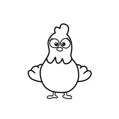Chicken vector illustration coloring book for kids 