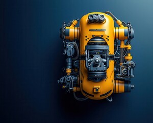 Fototapeta premium AI-driven autonomous underwater drilling robots, exploring deeper ocean beds with enhanced precision and control