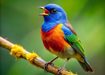 Obraz premium Colorful Bird Sing Clipart for Creative Projects - Perfect for Nature Themes, Invitations, and Educational Materials