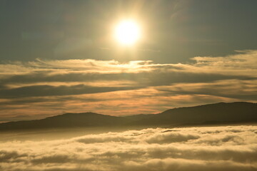 sunset in the mountains
