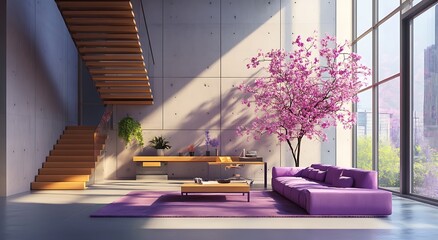 Simple living room with light wooden floors, cream sofa, and minimalist design.