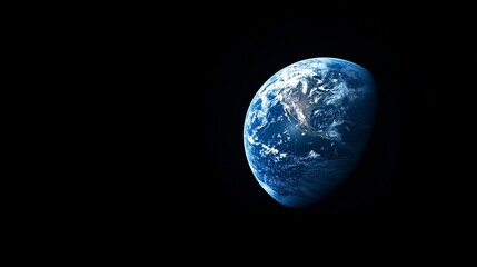 Fototapeta premium Earth viewed from space against a black background