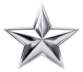 Obraz premium PNG Shooting star in Chrome material silver symbol shape.
