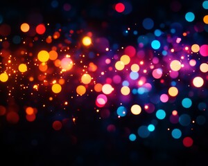 Captivating Dark Background with Colorful Bokeh Effects