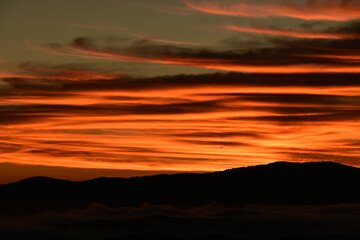 sunset in the mountains