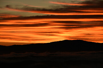 sunset over the mountains