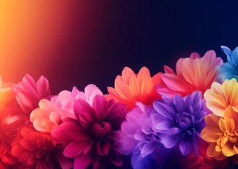 Abstract Floral Banner with Vibrant Colors