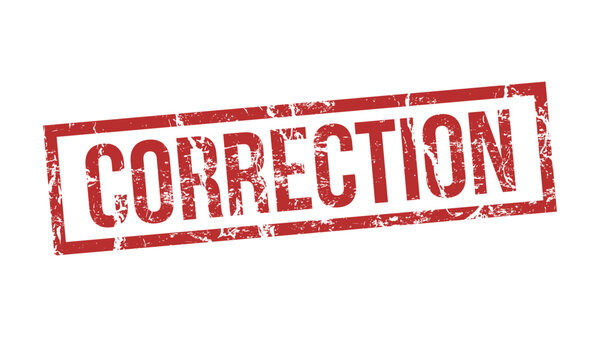 Correction - red rubber stamp with grunge effect