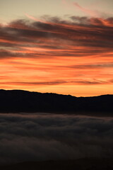sunset over the mountains