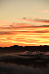 sunset in the mountains