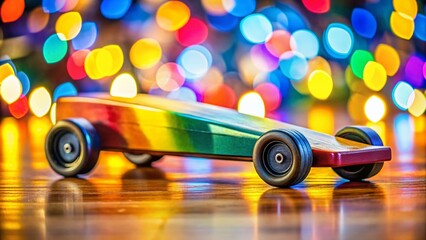 Colorful Pinewood Derby Car Clip