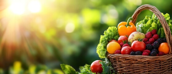 Vibrant Harvest in a Bountiful Basket of Fresh Produce
