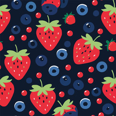 seamless pattern of strawberries