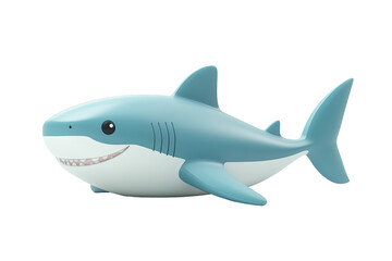 Obraz premium PNG cartoon shark 3d icon, cartoon style minimal on transparent, isolate on white background