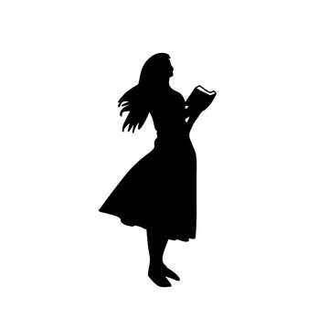recommend clip art: Woman reading book silhouette 
