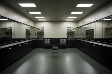 photo of a empty dressing room, empty dressing room photo