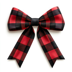 cozy Christmas bow featuring classic plaid pattern in red and black, perfect for festive decorations and gift wrapping. This stylish accessory adds warm touch to any holiday setting