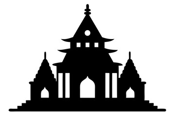 Hindu spiritual temple | vector silhouette illustration on white background