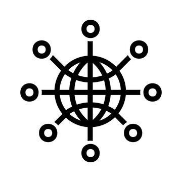 Global Digital Distribution and Connection Icon
