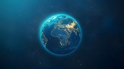 Geomagnetic Storm from Space: A view of Earth from orbit, with shimmering auroras stretching across the polar regions. The planet glows with otherworldly energy. Empty space around the globe. 