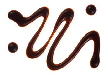 Balsamic vinegar isolated on a white background, top view. Salad dressing.