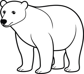 Fototapeta premium A cute and beautiful Polar Bear line art images, Polar Bear outline drawing, Polar Bear vector art and illustrations art and Polar Bear coloring book page. Icon and Logo design.