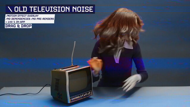 Old Television Noise Procedural Motion Effect: VHS, VCR, Retro CRT, Old TV Filter