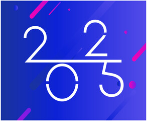 2025 Happy New Year Blue And White Design Abstract Logo Symbol Vector Illustration