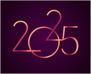2025 Happy New Year Design Abstract Logo Symbol Vector Illustration