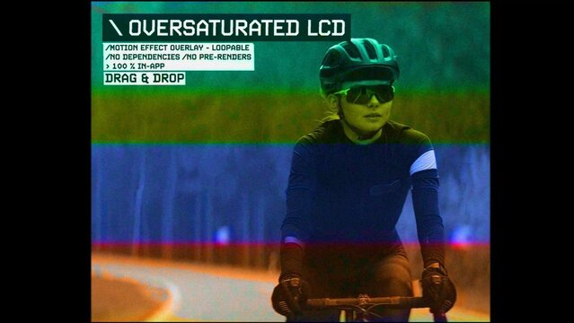 Oversaturated LCD Procedural Motion Effect: VHS, VCR, Retro CRT, Old TV Filter