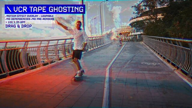 VCR Tape Ghosting  Procedural Motion Effect: VHS, VCR, Retro CRT, Old TV Filter